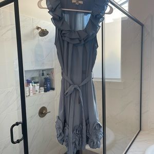 Ya Dusty Blue Ruffle Babydoll Dress